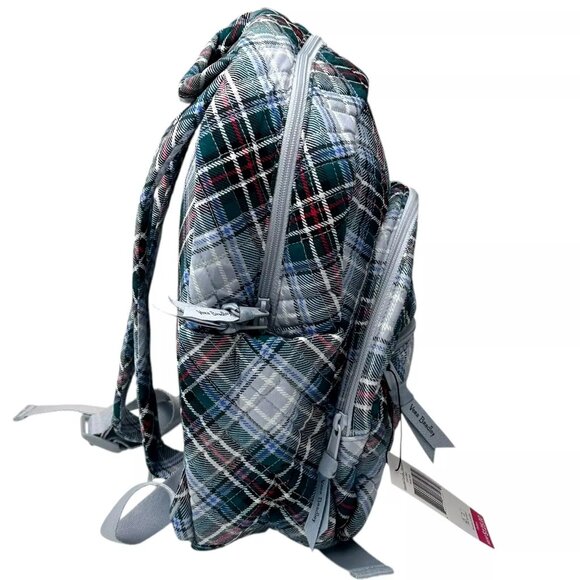 Vera Bradley Cotton Compact Backpack Snowy Plaid‎ Quilted 20L Machine Washable